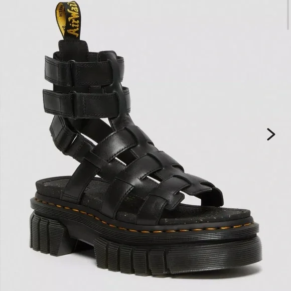 Dr Martens RICKI NAPPA LUX LEATHER PLATFORM GLADIATOR SANDALS - Picture 2 of 15